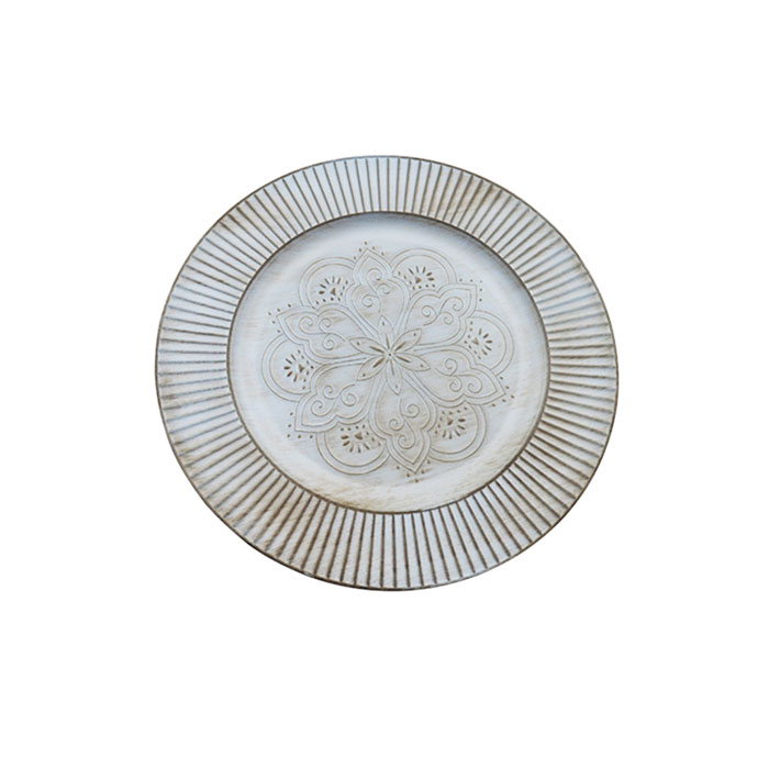 Round Plastic Charger Plates with Antique Finish