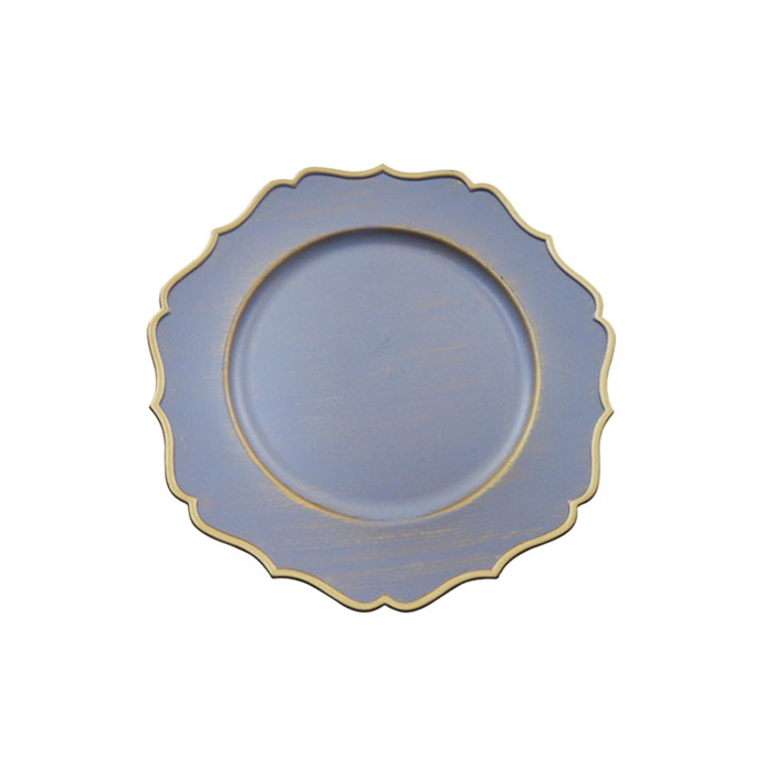 Elegant Decorative Gold Rimmed Grey Wedding Dinner Plates Wholesale