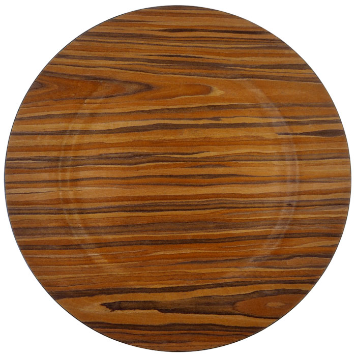 Wooden Veneer Plastic Charger Plates (373312VE)