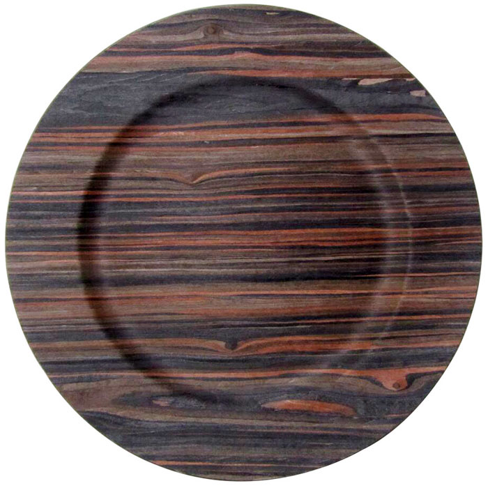 Wooden Veneer Plastic Charger Plates (373313VE)