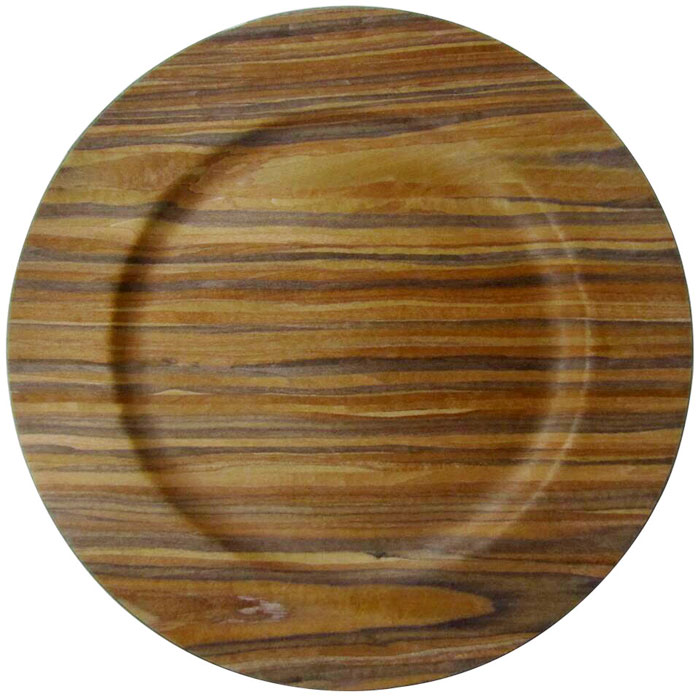 Wooden Veneer Plastic Charger Plates (373314VE)