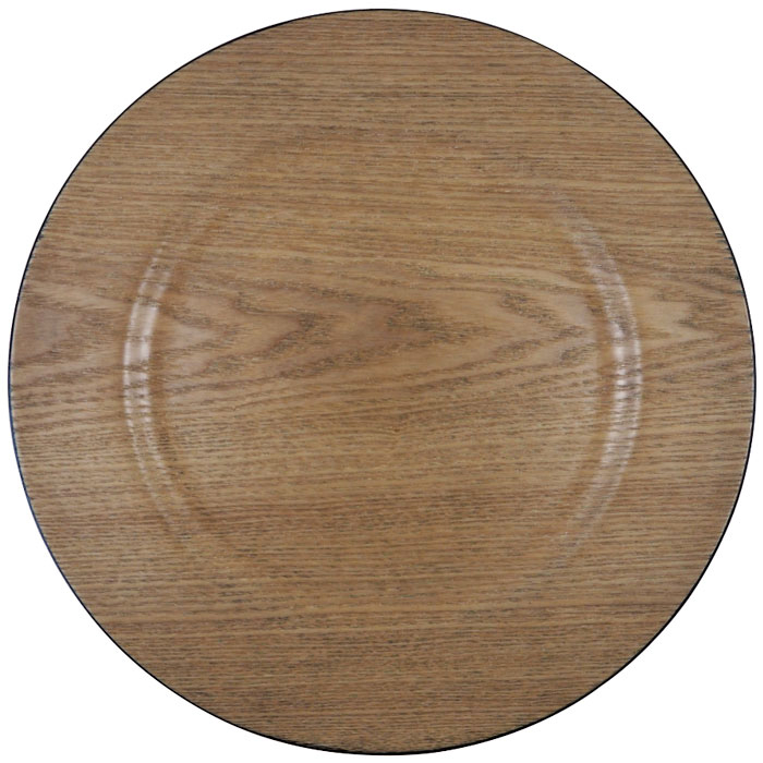 Wooden Veneer Plastic Charger Plates (37331VE)