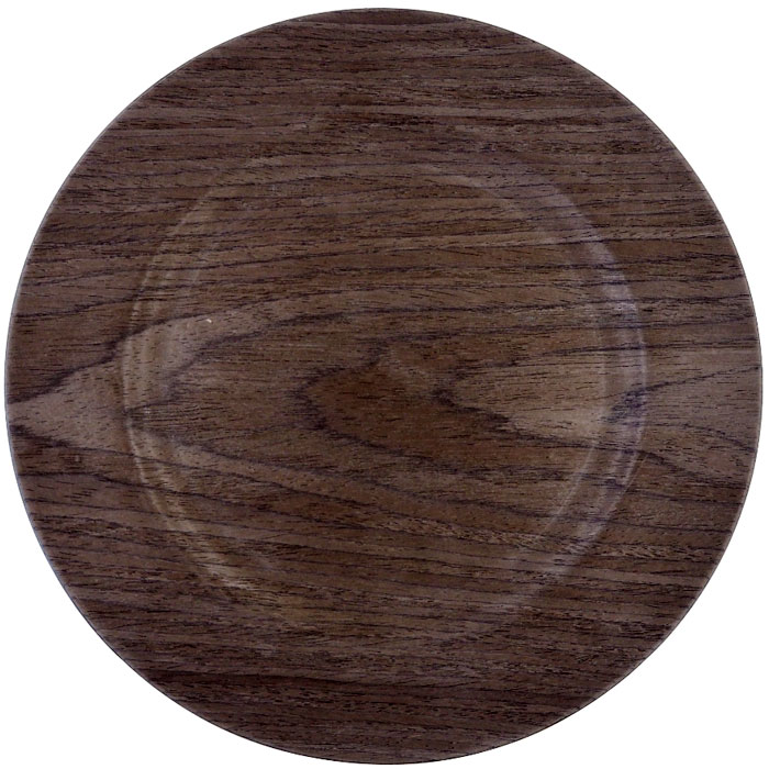 Wooden Veneer Plastic Charger Plates (37334VE)